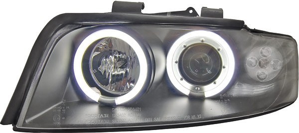 Koplampen Audi A4 8E 01-04 CCFL Angel Eyes Zwart