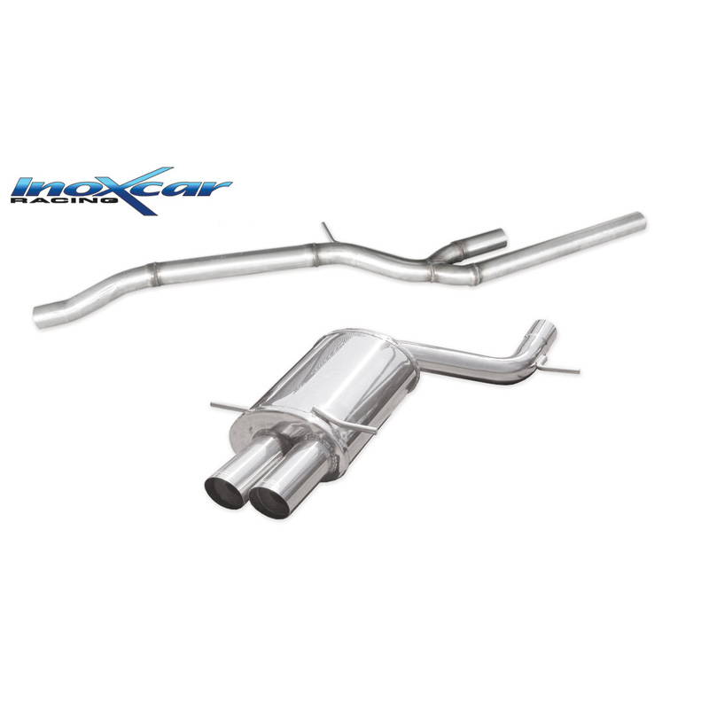 100% RVS Middenpijp + Sportuitlaat  Audi RS4 (B5) 2.7 Biturbo 380pk 1998-2001 2x75mm Ø60 Racing