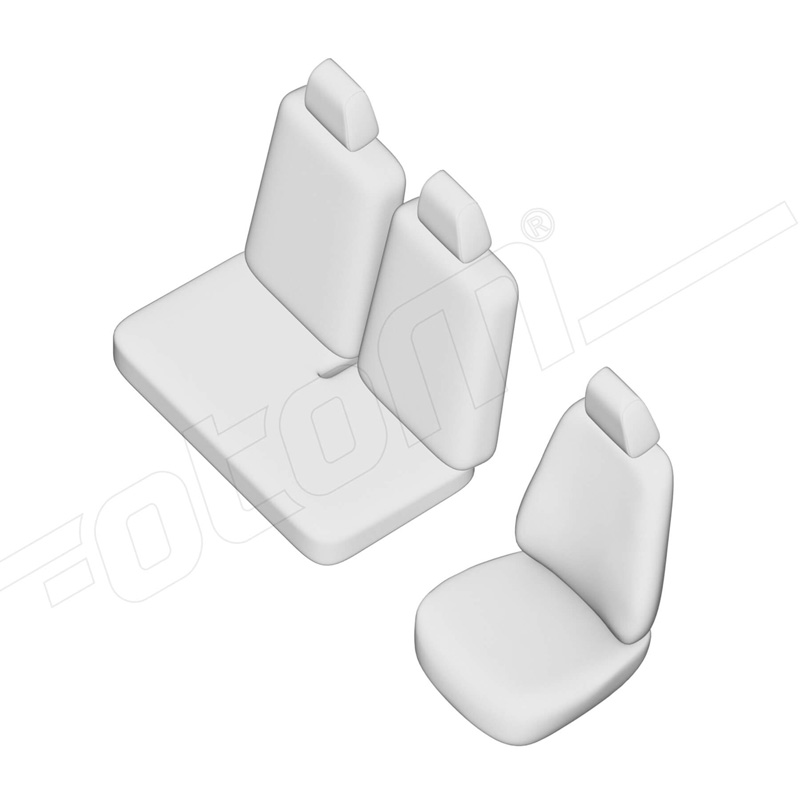 Original Design Stoffen Stoelhoezenset 2+1  Ford Transit Custom 2023- (split in rug bank)