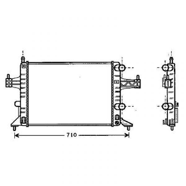 Radiator OPEL CORSA C 00->> 1.0/1.2 +/-AC TWINPORT 1.1/ 1.4 +/-A