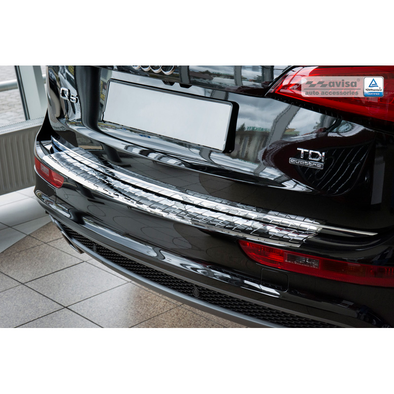 Chroom RVS Achterbumperprotector  Audi Q5 2008-2012 & 2012- 'Ribs'