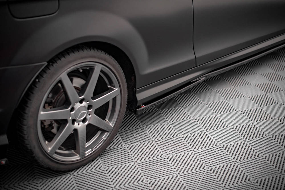 Zijskirts passend voor Mercedes C Klasse Coupe AMG Pakket W204 Maxton Glans Zwart