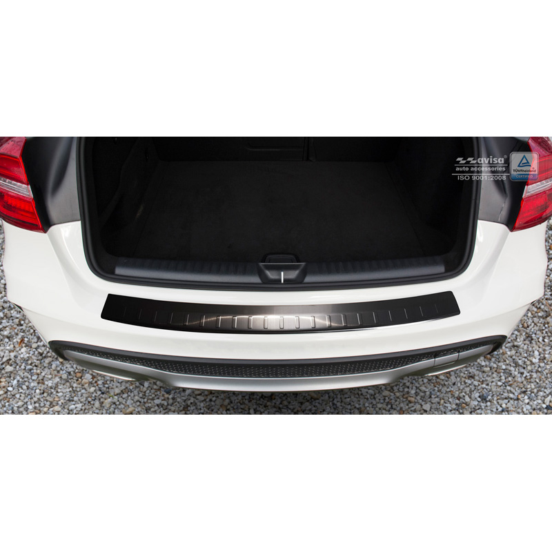 Zwart RVS Achterbumperprotector  Mercedes GLA 2013-2020 'Ribs'
