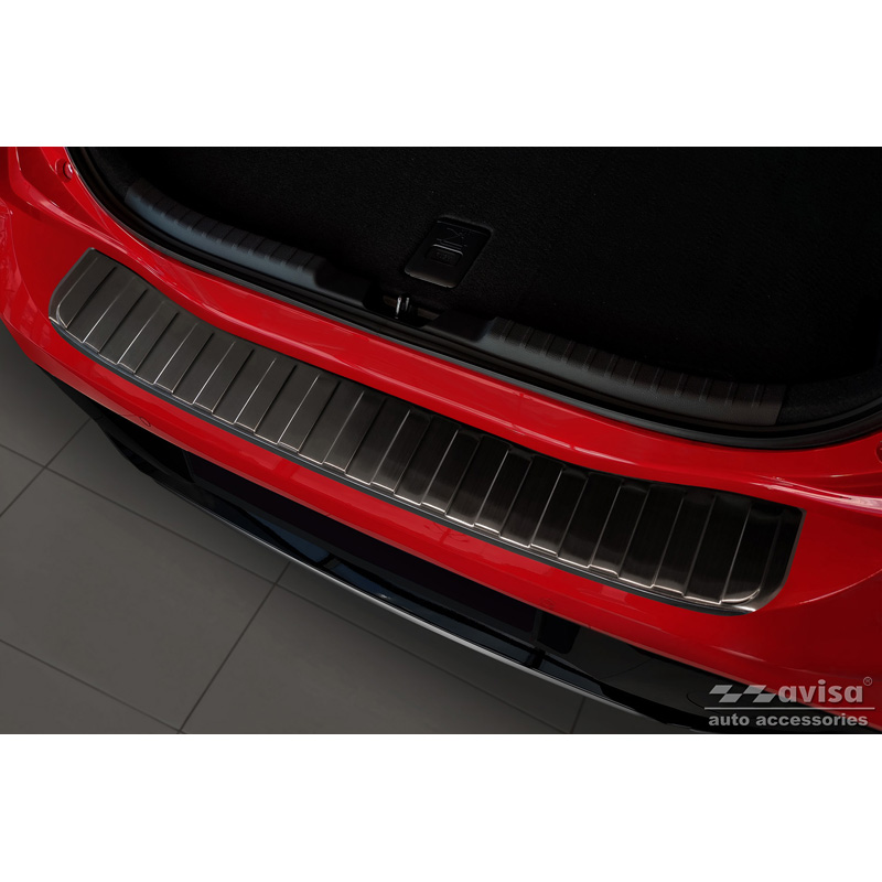 Zwart RVS Achterbumperprotector  Toyota Corolla XII HB 2019- (incl. GR-Sport) 'Ribs'