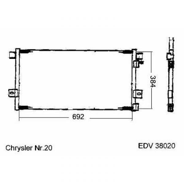 Radiator GD. CHEROKEE 93-97 565x498 5.2/5.9I V8 + A/C