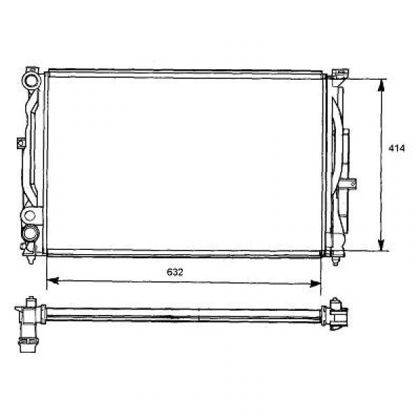 Radiator PASSAT+AUDI A4 94-04 632x414x23 1.6/1.8/1.9TDI +/-AC