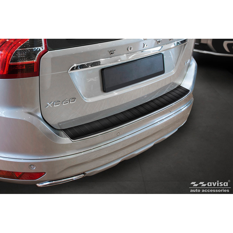 Matzwart RVS Achterbumperprotector  Volvo XC60 Facelift 2013-2017 'Ribs'