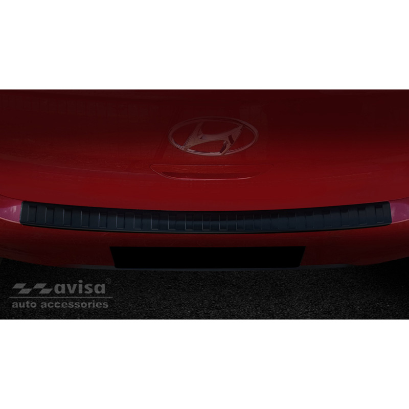 Zwart RVS Achterbumperprotector  Hyundai i10 HB 5-deurs 2019- 'Ribs'