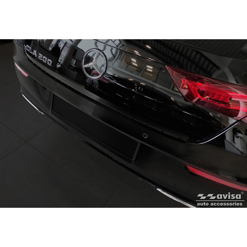 Zwart RVS Achterbumperprotector  Mercedes CLA II (X118) Shooting Brake 2019- 'Ribs'