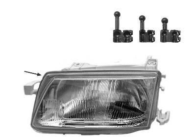 koplamp, H4, Valeo, elektr verstelb, rechts, 09/1994-Opel Astra