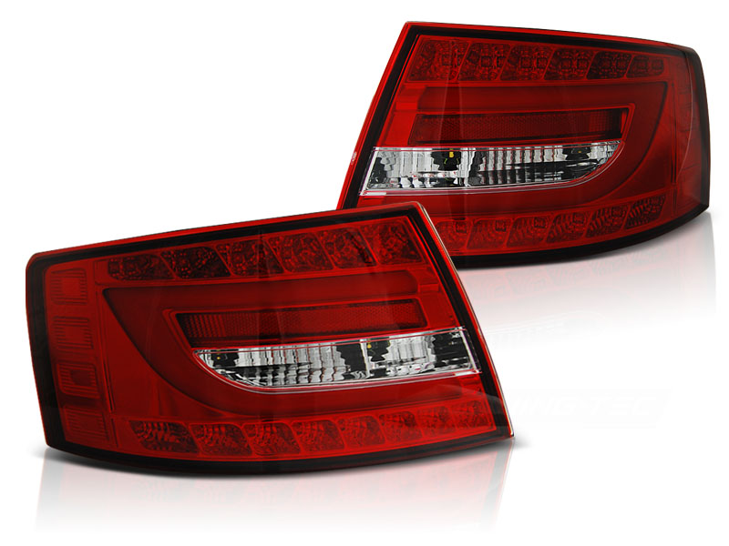Achterlichten Audi A6 4F Rood/Helder LED Tube