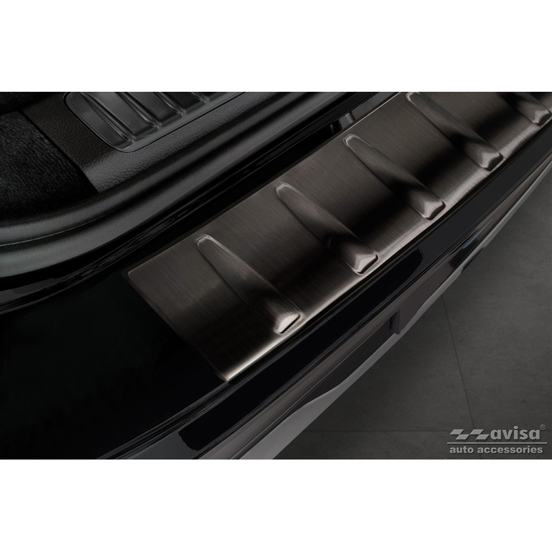 Zwart RVS Achterbumperprotector  Mercedes EQS SUV (X296) 2022- 'Ribs'