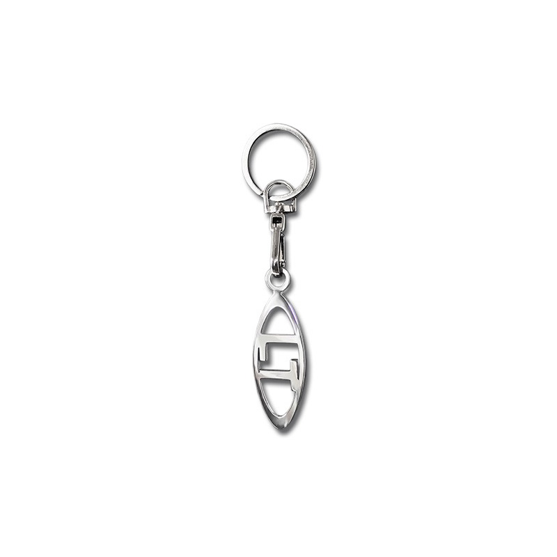 RVS sleutelhanger - 'LT' in Ovaal (Zilver)