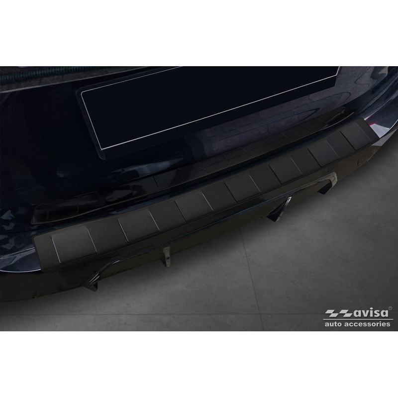 Matzwart RVS Achterbumperprotector  BMW 3 Serie Touring (G21) Facelift 2022- met M-Pakket 'Ribs'