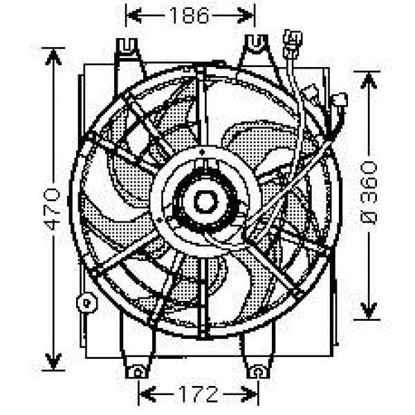 Radiator FAN SONATA 93-98 COMPLEET +/-AC