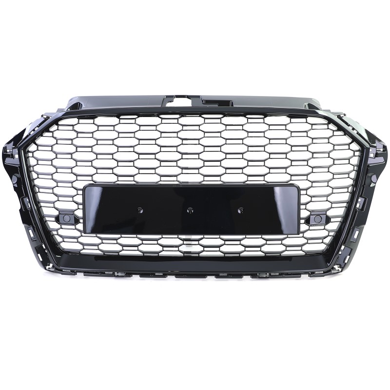 Grill passend voor Audi A3 8V RS3 look 17-20 Glans Zwart