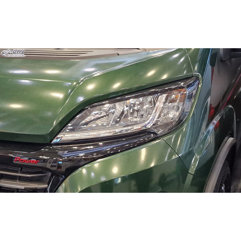 Koplampspoilers  Citroën Jumper & Fiat Ducato & Peugeot Boxer 2014- & Opel Movano 2021- (ABS Glanzend Zwart)