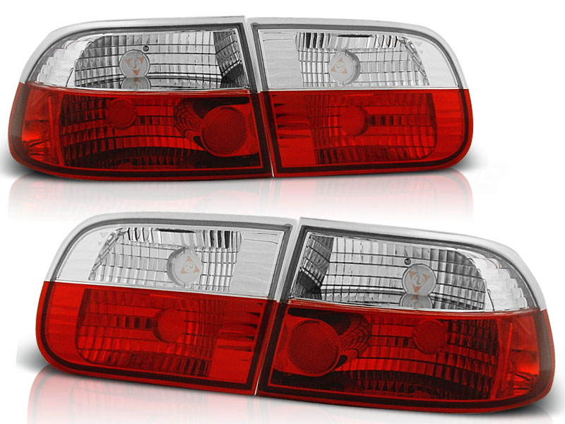 Set Achterlichten  Honda Coupe/Sedan 1992-1995 - Rood/Kristal