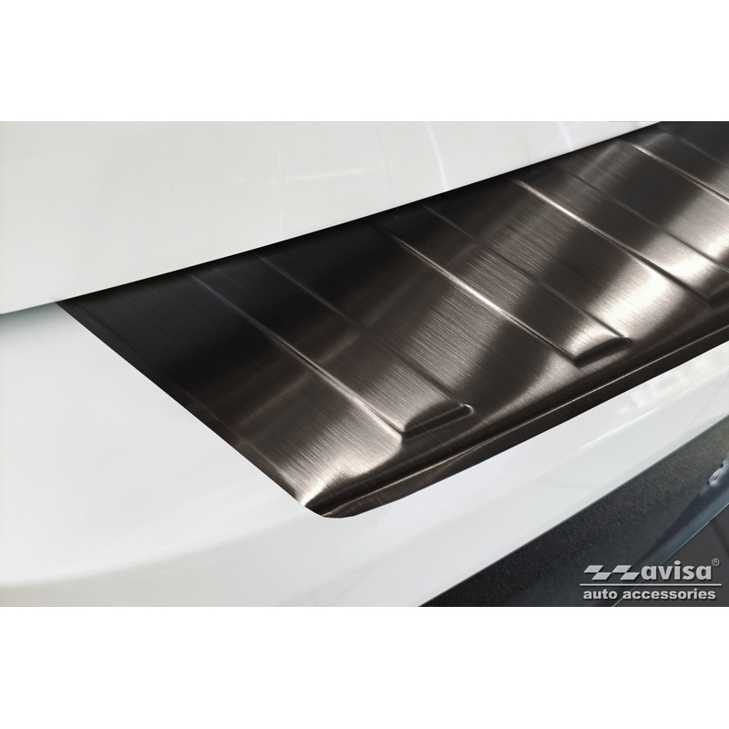 Zwart RVS Achterbumperprotector  Opel Mokka II 2020- 'Ribs' (2-delig)