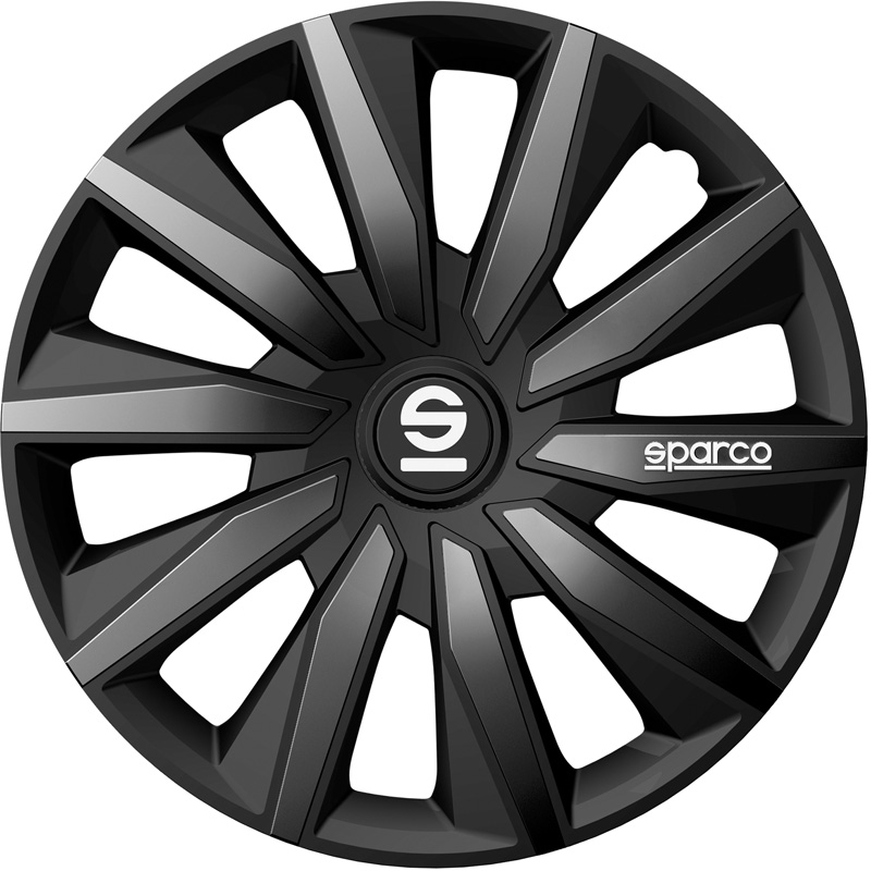 Sparco Wieldoppen Milano - 16-inch - Zwart/Grijs - Set van 4 stuks