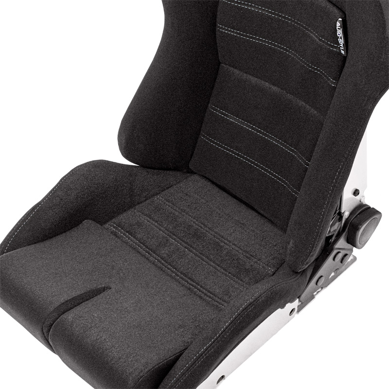 Sportstoel 'BS5' - Zwart/Grijs - Dubbelzijdig verstelbare polyester rugleuning - incl. sledes