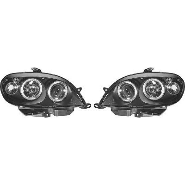 Koplampen Citroen Saxo 99-03 Zwart