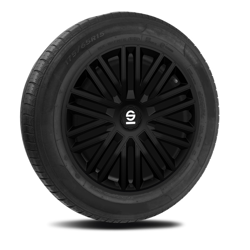 Sparco Wieldoppen Bergamo - 16-inch - Zwart - Set van 4 stuks