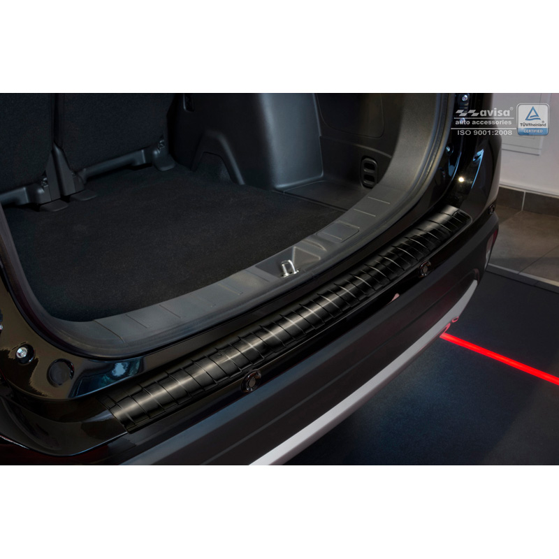Zwart RVS Achterbumperprotector  Mitsubishi Outlander III Facelift 2015- 'Ribs'