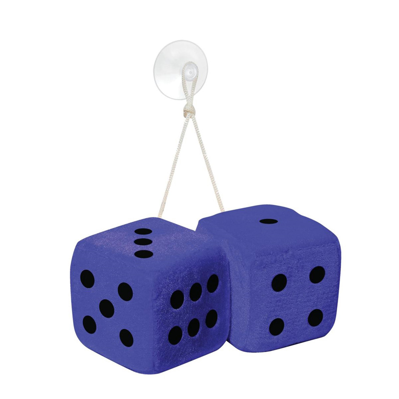 Simoni Racing Microfibre Big Dices 10x10cm - Blauw met Witte stippen  - Set à 2 stuks