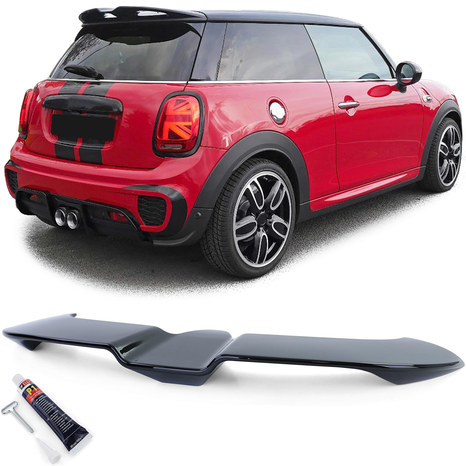 Spoiler Mini Cooper F56 JCW Look Glans Zwart