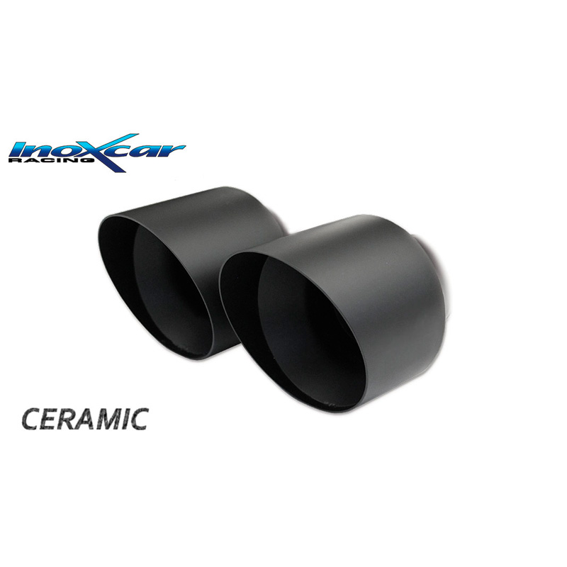 100% RVS Dubbele sportuitlaat  Abarth 595 160pk 2012- 1x100mm Ceramic Black