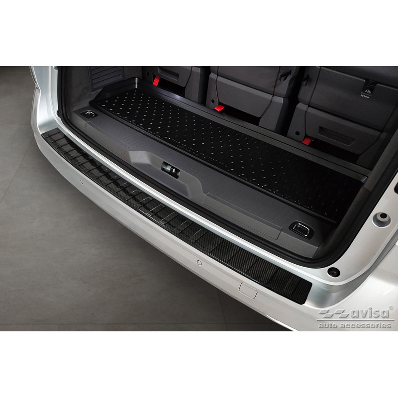 Echt 3D Carbon Achterbumperprotector  Volkswagen Multivan T7 2021- 'Ribs'