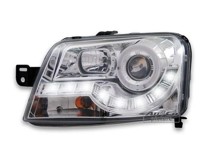 Koplampen Fiat Panda met dagrijverlichting 03- chroom