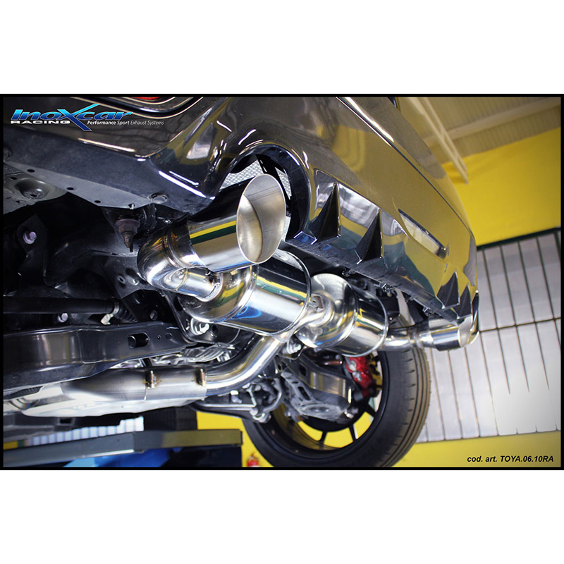 100% RVS Dubbele Sportuitlaat  Toyota GR Yaris 1.6 (261pk) 2020- Ø65mm Links/Rechts 100mm Racing