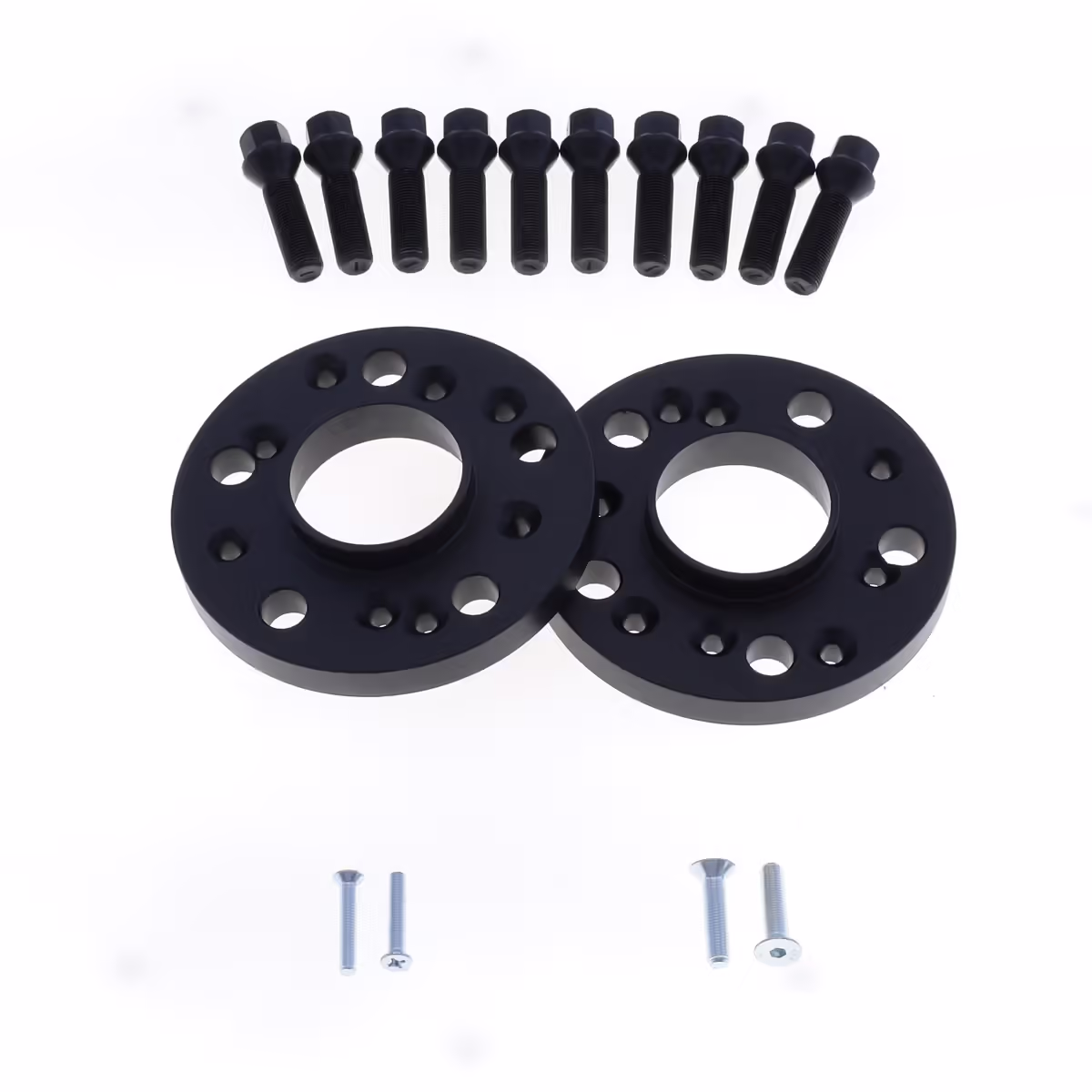 Spoorverbreders 5x112 naaf:66,45 dikte:12mm Audi incl. wielbouten Zwart
