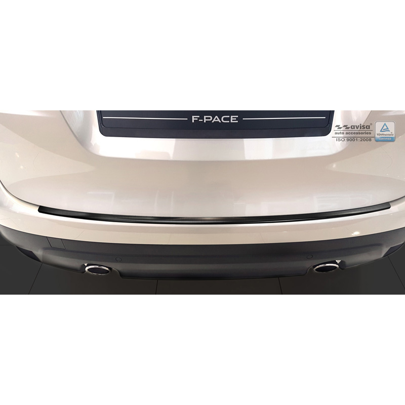 RVS Achterbumperprotector 'Deluxe'  Jaguar F-Pace 2016-2020 & FL 2020- Zwart/Rood-Zwart Carbon