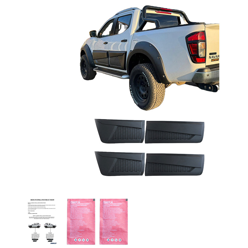 Deurpanelen  Nissan Navara NP300 (D23) 2014-2021 (Jumbo) - Matzwart