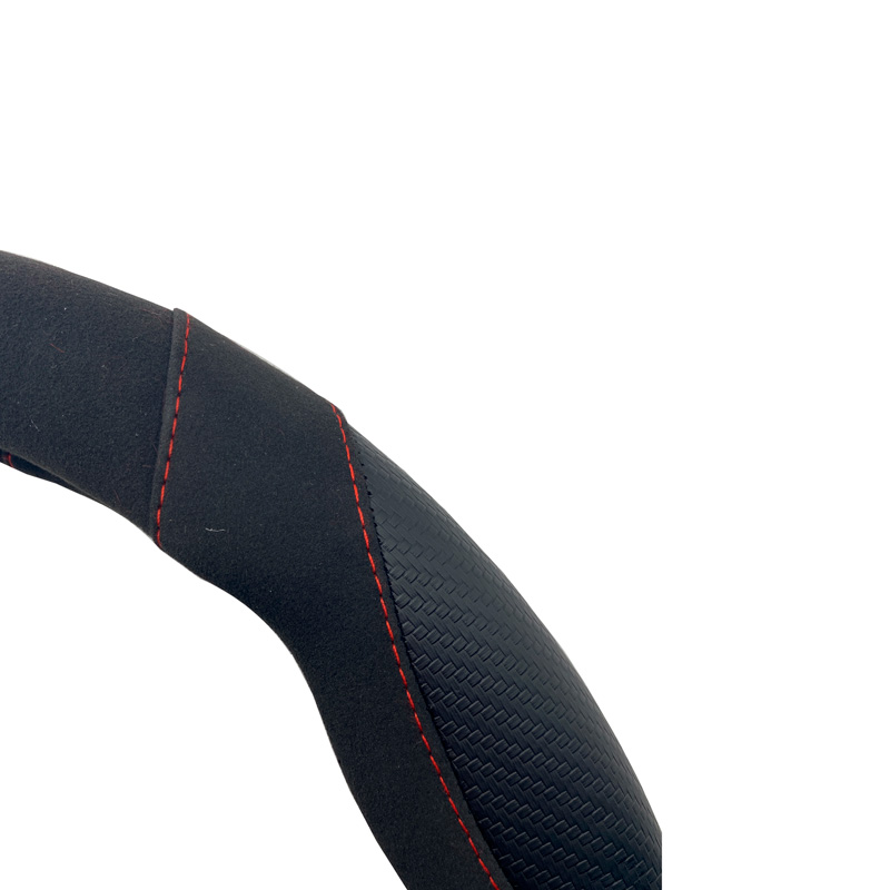 Simoni Racing Stuurwielhoes Good Vibe R - Zwart Eco-Leder/Microvezel/Carbon Look + Rode Accenten - 37-39cm