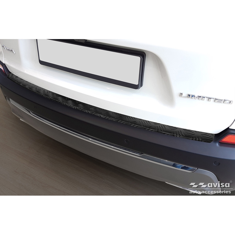 Matzwart Aluminium Achterbumperprotector  Jeep Cherokee Facelift 2018- 'Riffled Plate'