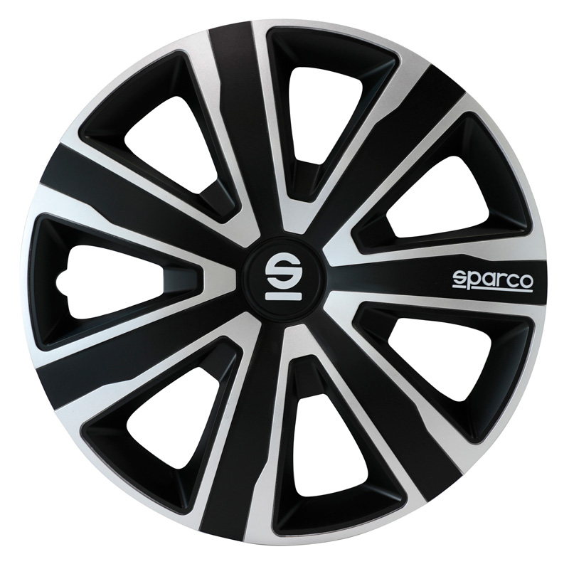 Sparco Wieldoppen Palermo - 14-inch - Zilver/Zwart - Set van 4 stuks
