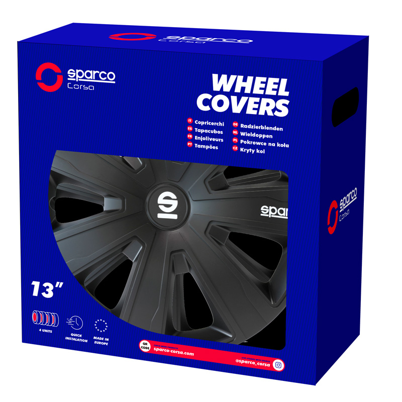 Sparco Wieldoppen Palermo - 14-inch - Zwart - Set van 4 stuks