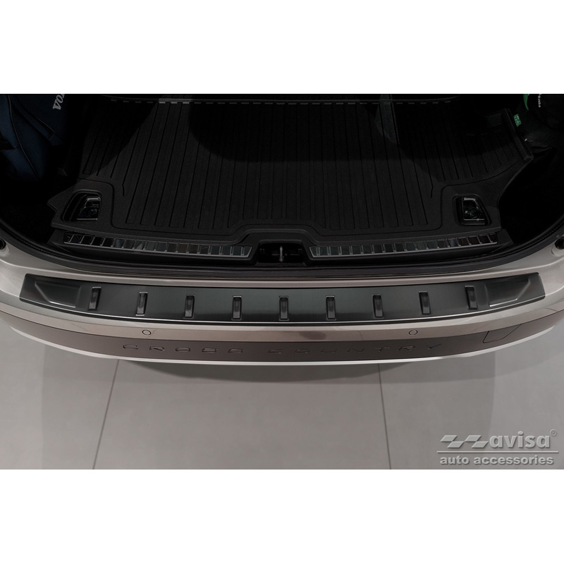 Zwart RVS Achterbumperprotector  Volvo V90 II 2016- (incl. Cross Country) 'STRONG EDITION'
