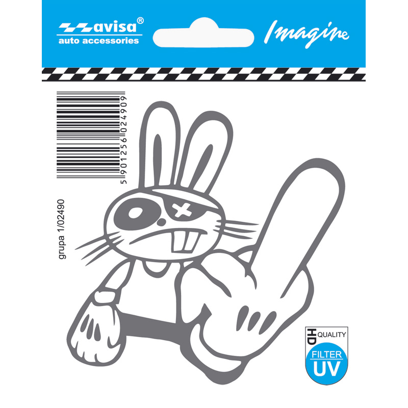 Auto Tattoo Sticker Rabbit - 8,4x8,6 cm