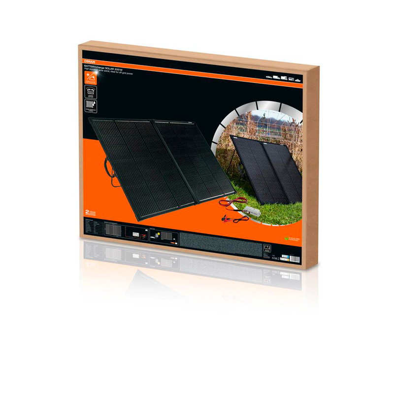 Osram BATTERYcharge SOLAR 200W – incl. 12V/20A laadregelaar – Zonnepaneel