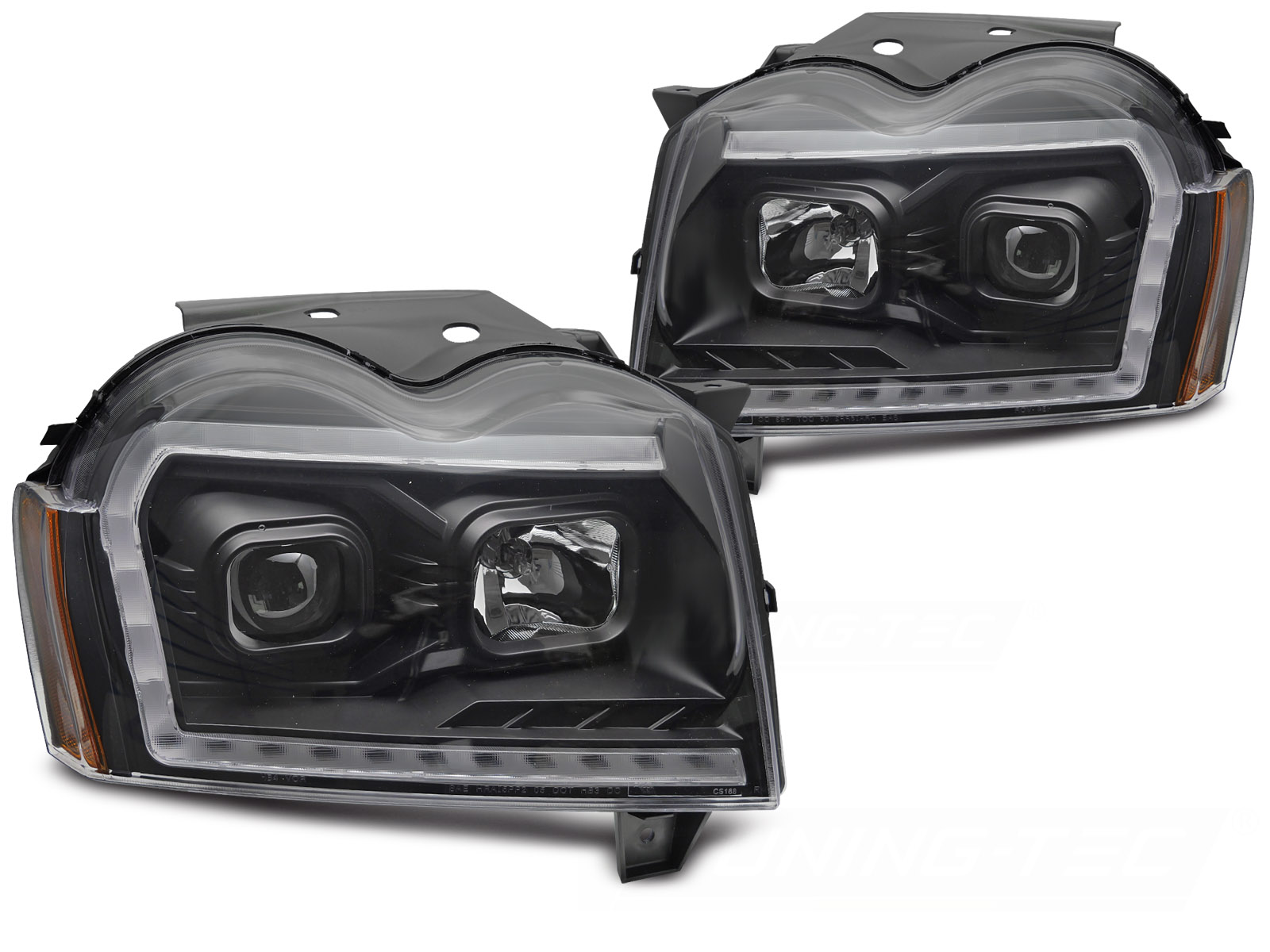 Koplampen Jeep Grand Cherokee 2005-2008 Tube Zwart