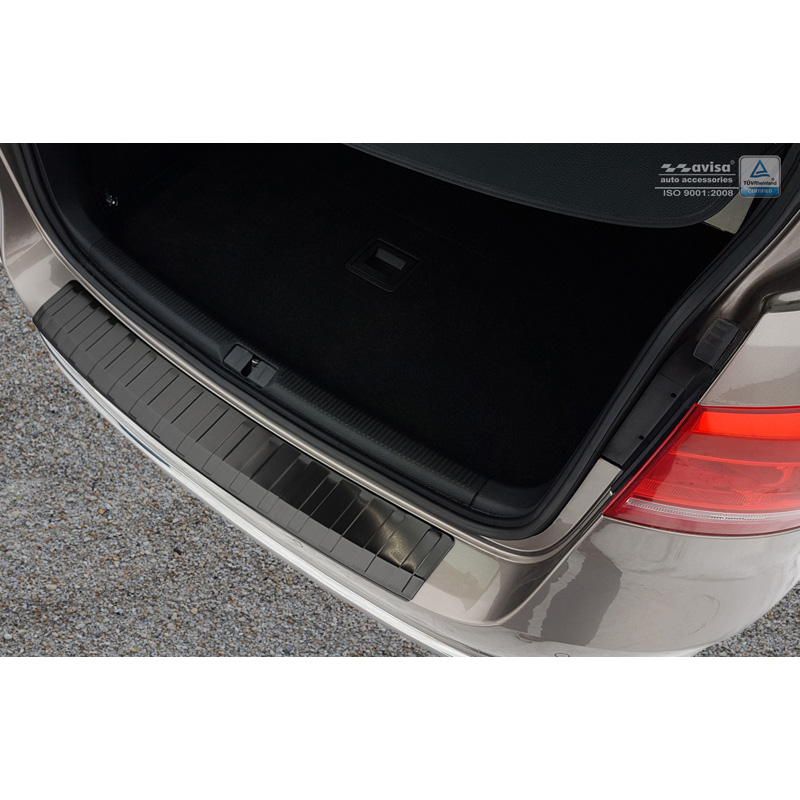 Zwart RVS Achterbumperprotector  Volkswagen Passat 3C Variant 2011-2014 'Ribs'