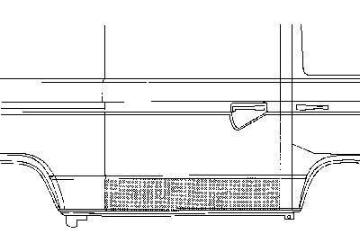 deurplaat, zijdeur VW T3, 1980-1992