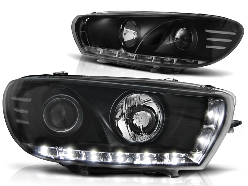 Koplampen Volkswagen Scirocco 2008- Devil eyes LED zwart