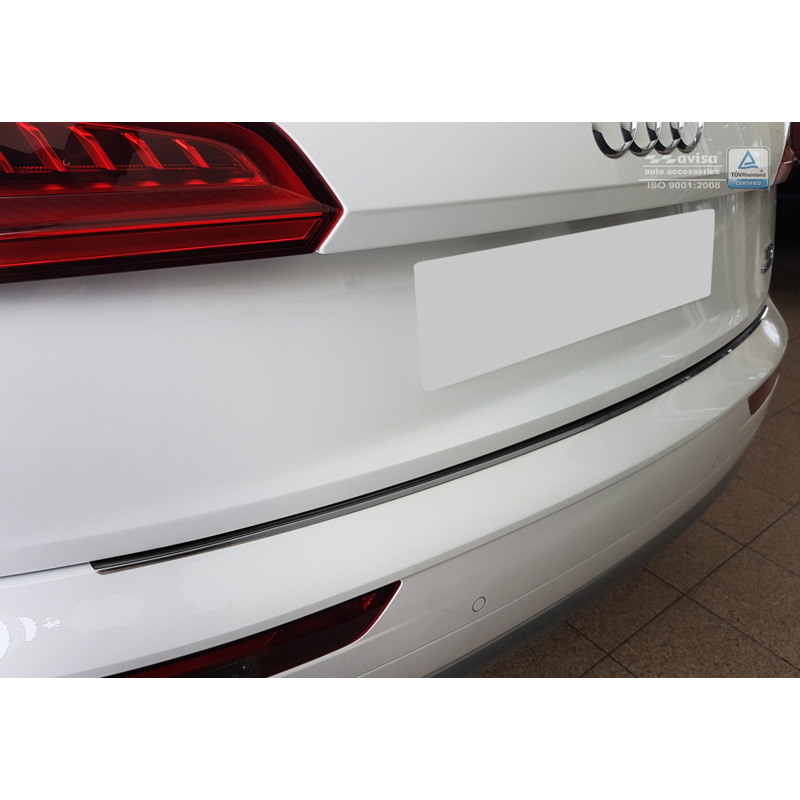 Zwart RVS Achterbumperprotector  Audi Q5 2017-2020 & FL 2020- 'Ribs'