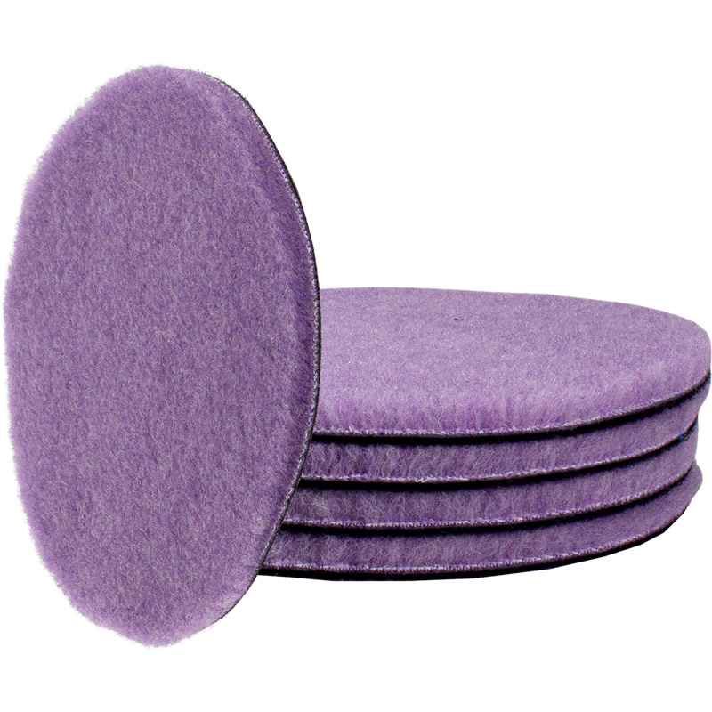 Gecko Foamed Wol Polijstpad 75 mm Paars - 5 stuks – 75 mm steunplaat